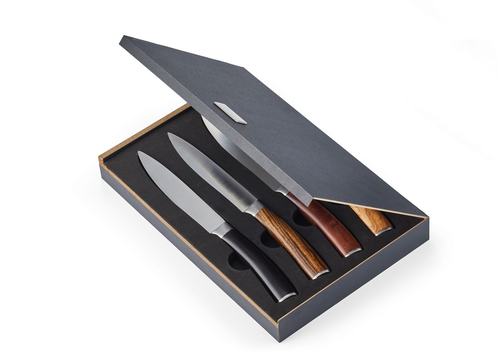 Garry Steakmesserset mit Echtholzgriff in hochwertiger Geschenkbox 4 teilig Philippi